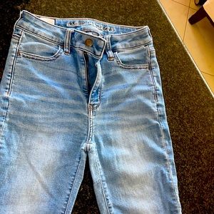 Blue jeans worn twice super stretch